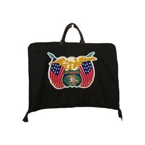 Jeff Hamilton Black Embroidered Ref Satin Lined Garment Travel Bag